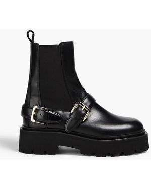 Sandro Glossed-leather Chelsea Boots - Black