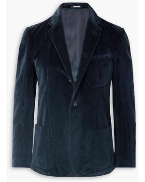 Massimo Alba Cotton-Velvet Blazer - Blue