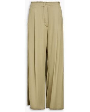 Day Birger et Mikkelsen Pleated Satin Wide-Leg Trousers - Natural