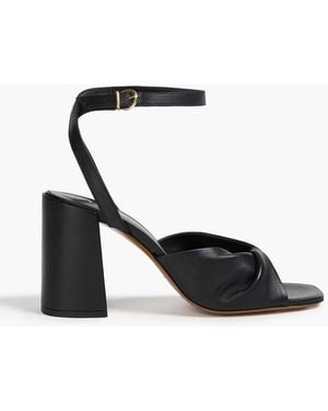 Maje Twisted Leather Sandals - Black