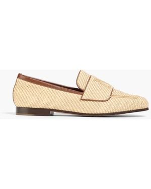 Max Mara Loafers aus raffiabastimitat mit stickereien - Weiß