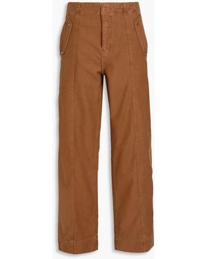 FRAME Utility Barrel Cotton-canvas Wide-leg Pants - Brown