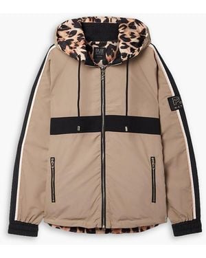P.E Nation Down Hooded Reversible Leopard-print Shell Jacket - Natural