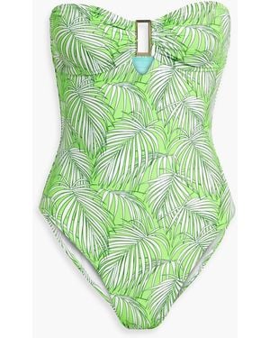 Melissa Odabash Como Printed Bandeau Swimsuit - Green