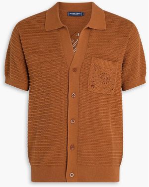 Frescobol Carioca Cesar Crocheted Cotton Cardigan - Brown