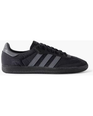 adidas Originals Sambaog Leather-Trimmed Shell Trainers - Black