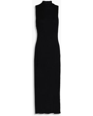 FRAME Stretch-mesh Midi Dress - Black