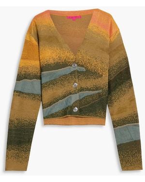 The Elder Statesman Jacquard-Knit Cardigan - Yellow