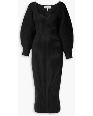 Mara Hoffman Marilyn Ribbed Cotton Midi Dress - Black
