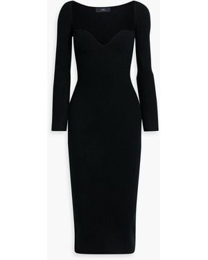 arch4 Coco Ribbed Cashmere Midi Dress - Black