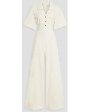 Carolina Herrera Wool-Blend Crepe Wide-Leg Jumpsuit - White