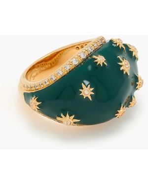 Zimmermann Gold-tone, Enamel And Crystal Ring - Green