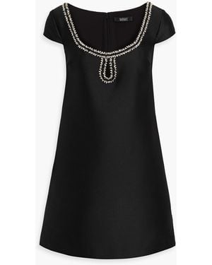 Badgley Mischka Embellished Twill Mini Dress - Black