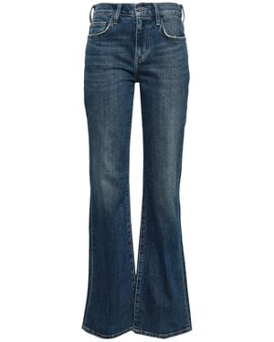 Current/Elliott Faded Mid-Rise Flared Jeans - Blue