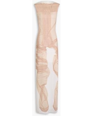 Acne Studios Draped Printed Stretch-Jersey Maxi Dress - Natural