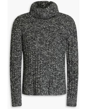 Dolce & Gabbana Marled Bouclé-Knit Wool-Blend Turtleneck Jumper - Black