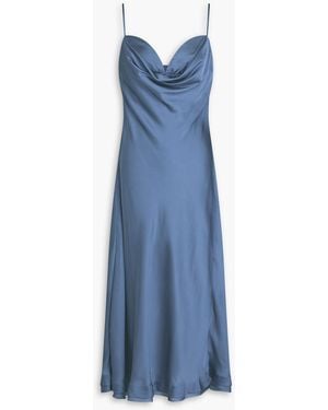 Jonathan Simkhai Drapiertes slip dress aus satin mit cut-outs in midilänge - Blau