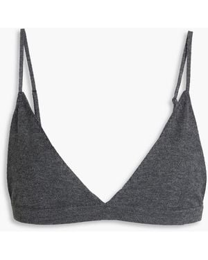 JOSEPH Mélange Cashmere-Blend Bra Top - Gray