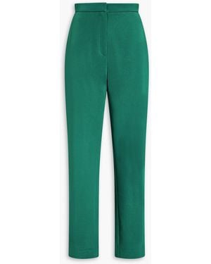 Saloni Maxima Crepe Straight-Leg Trousers - Green