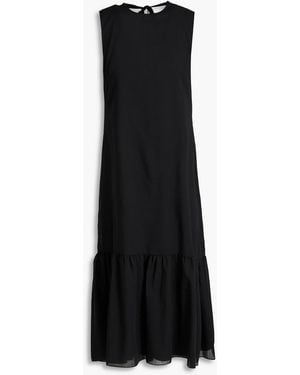 Theory Cutout Wool-blend Midi Dress - Black