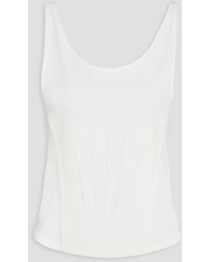 Mugler Stretch-Jersey Tank - White