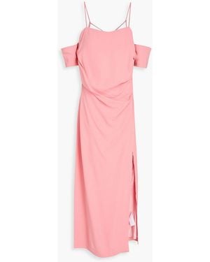 Rejina Pyo Paulina Cold-Shoulder Draped Crepe Midi Dress - Pink