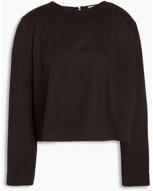 Officine Generale Francky Wool And Cashmere-blend Flannel Top - Black
