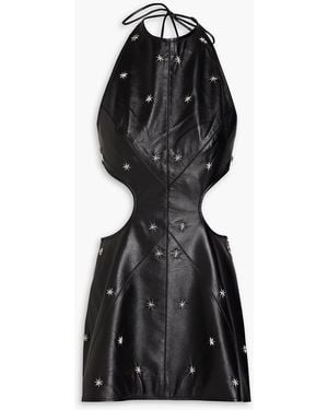 Matériel Stars Around Embellished Mini Halterneck Dress - Black