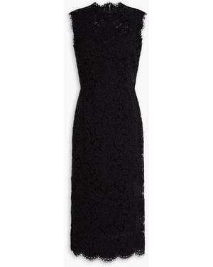 Dolce & Gabbana Midikleid aus schnurgebundener spitze - Schwarz