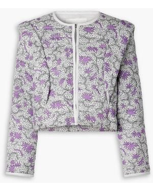 Isabel Marant Drew Convertible Printed Quilted Cotton Jacket - White