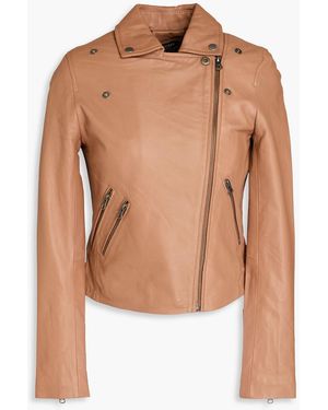 Muubaa Mila Leather Biker Jacket - Brown