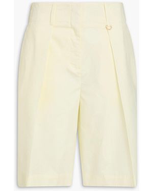 Zimmermann Pleated Cotton-Poplin Shorts - Natural