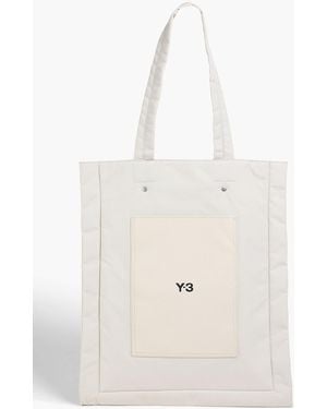 Y-3 Lux Leather-Trimmed Shell Tote - Natural