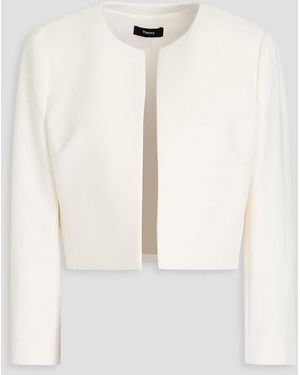 Theory Cropped Crepe Jacket - Natural