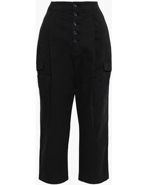 J Brand Alden Cropped Stretch-Cotton Twill Straight-Leg Pants - Black