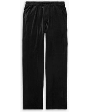 Tom Ford Wide-Leg Silk And Cotton-Blend Velvet Trousers - Black