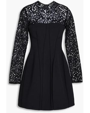 Jonathan Simkhai Primm Twill-Paneled Corded Lace Mini Dress - Black