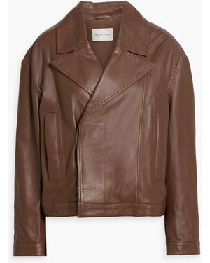 Loulou de Saison Kaipan Double-Breasted Leather Jacket - Brown