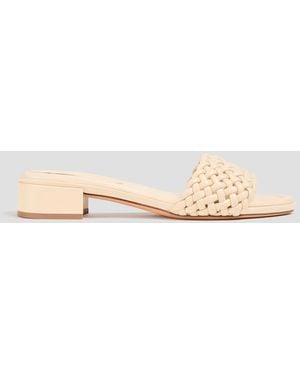 Alexandre Birman Clarita Braided Leather Mules - White