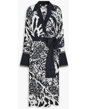 CAMILLA Embellished Printed Silk Crepe De Chine Coat - White