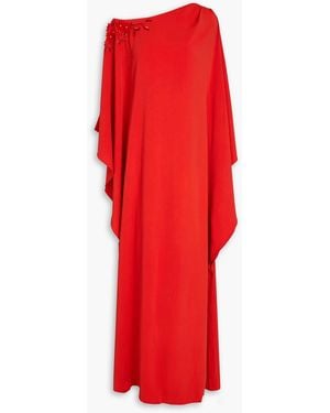 Marchesa Off-the-shoulder Embellished Crepe Gown - Red