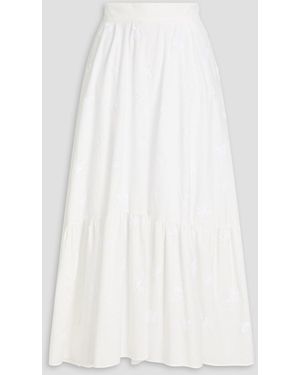 Maje Sequin-Embellished Poplin Maxi Skirt - White