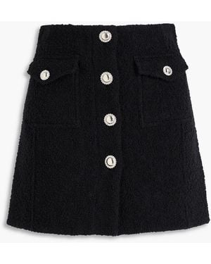 Alessandra Rich Minirock aus bouclé-tweed aus einer wollmischung - Schwarz