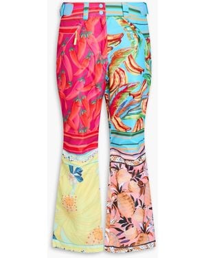 FARM Rio Printed Ripstop Ski Pants - Red