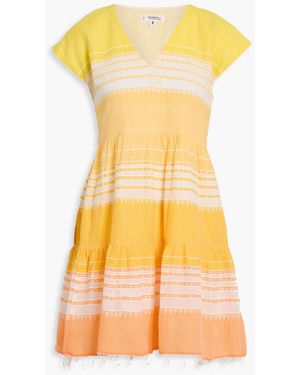 lemlem Eshai Striped Cotton Mini Dress - Yellow