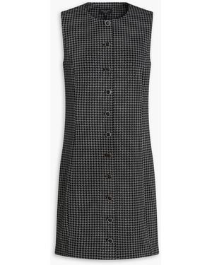 Rag & Bone Irina Houndstooth Knitted Mini Dress - Black