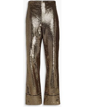Borgo De Nor Havana Sequined Tulle Straight-leg Trousers - Black