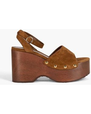 Gianvito Rossi Ardéa Suede Platform Sandals - Brown