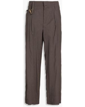 Jacquemus Nottie Pleated Woven Wide-Leg Trousers - Grey