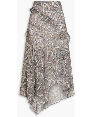 Veronica Beard Eleonora Paisley-Print Fil Coupé Silk-Blend Maxi Skirt - White